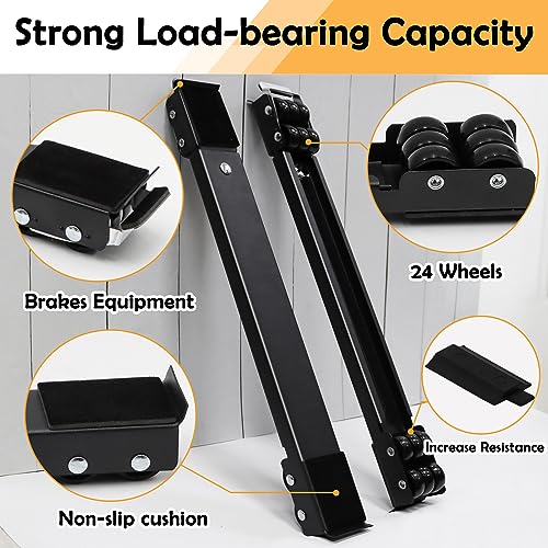 Extendable-Furniture-Appliances-Rollers-Mover-Tools-with-24-Roller-Brake-Equipment-for-Heavy-Washing-Dryer-Machine-Refrigerator-for-Mobile-Wheels-Strong-Base-Stand-Hold-Up-to-660-lb-Black