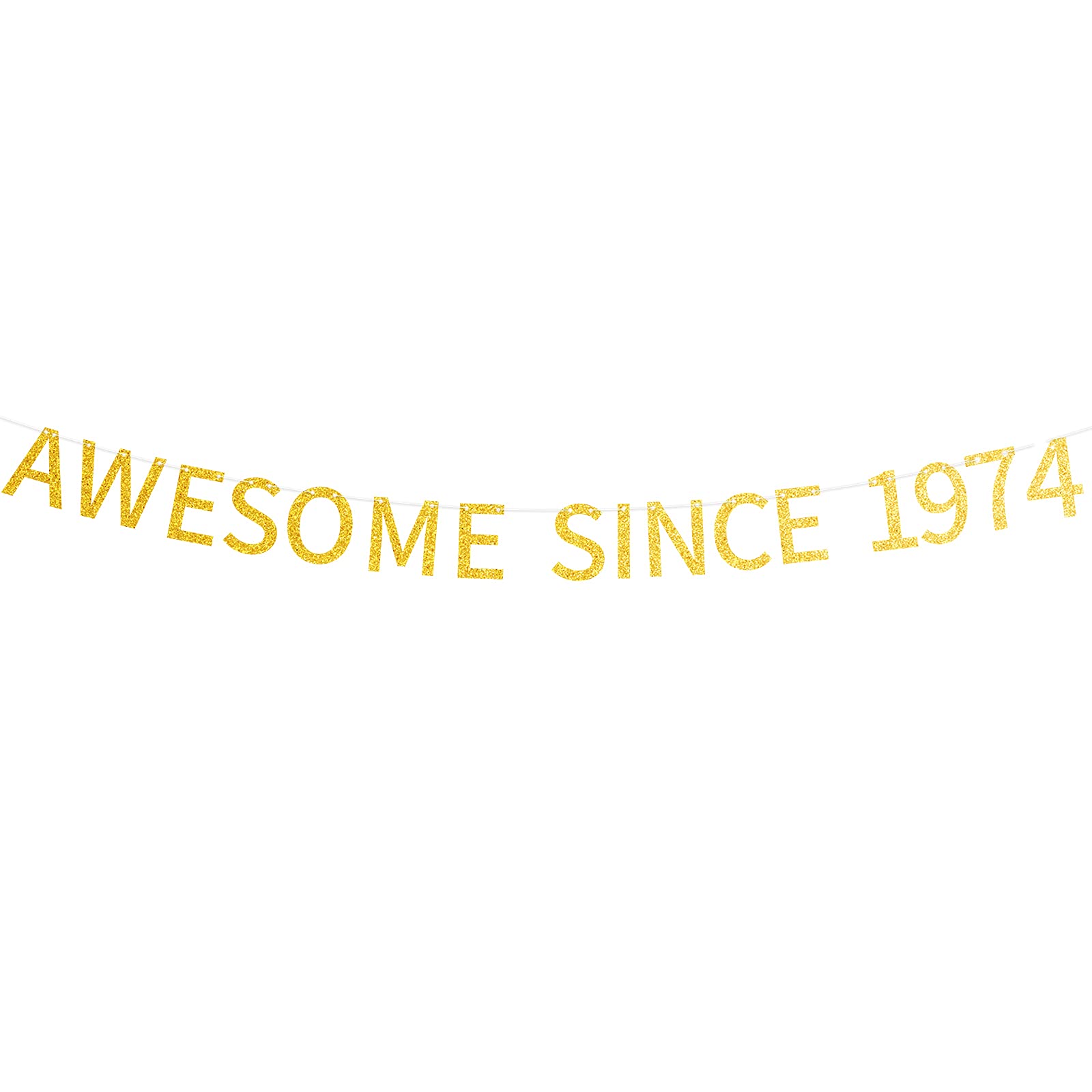 Awesome Since 1974 Banner Pre-strung Happy 49th Birthday Banner Gold Glittery 49 Forty Nine Years Old Birthday Party Decorations for Men Women