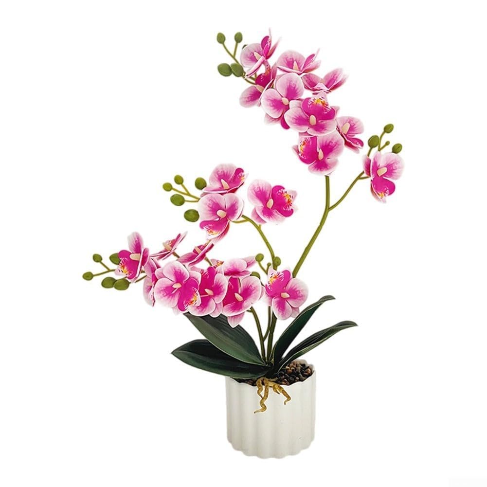 STUWBPLIC 1 Artificial Phalaenopsis Orchid Plant, Fake Plastic Phalaenopsis Plant for Home Decoration,F