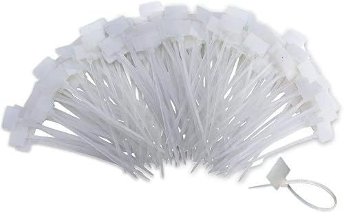 TUZAZO Nylon Marker Cable Zip Ties, 250pcs 6 Inch Self-Locking Cable Labels Tags with Write on Cord Label for Electronics, Network Ethernet Wire Labels Electrical
