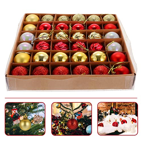 PRETYZOOM 36 peças de enfeites de bolas de Natal para árvore de Natal Natal Decoração de festa de ca