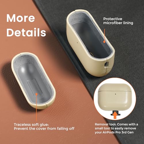 Image of for AirPods Pro 3 Case 2025, Handcrafted 100% Geniune Leather Cover | Vintage Oil-Waxed Leather Protective Case with Lanyard, Silky Smooth Touch, Wireless Charging, for Apple AirPods Pro 3rd Gen