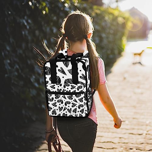 Sacs à dos pour garçons cartable pour filles multicolore motif cœur 35.5x26x12 cm