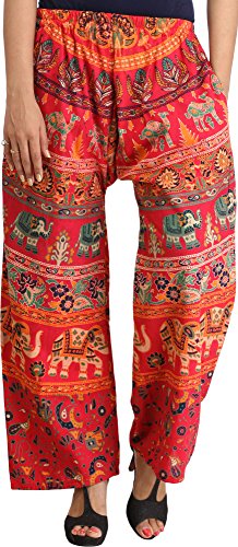 Image of Exotic India Casual Trousers from Pilkhuwa with Printed