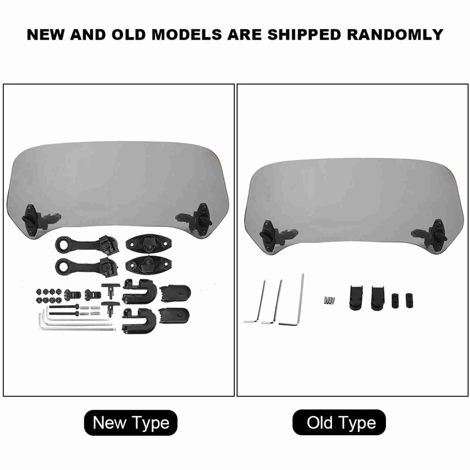 Deflectores y deflectores de Motocicleta, deflectores para Moto de alerón de Parabrisas, Universal, modificada, Clip Ajustable en Deflector de Viento Ajustable extensión (Humo)
