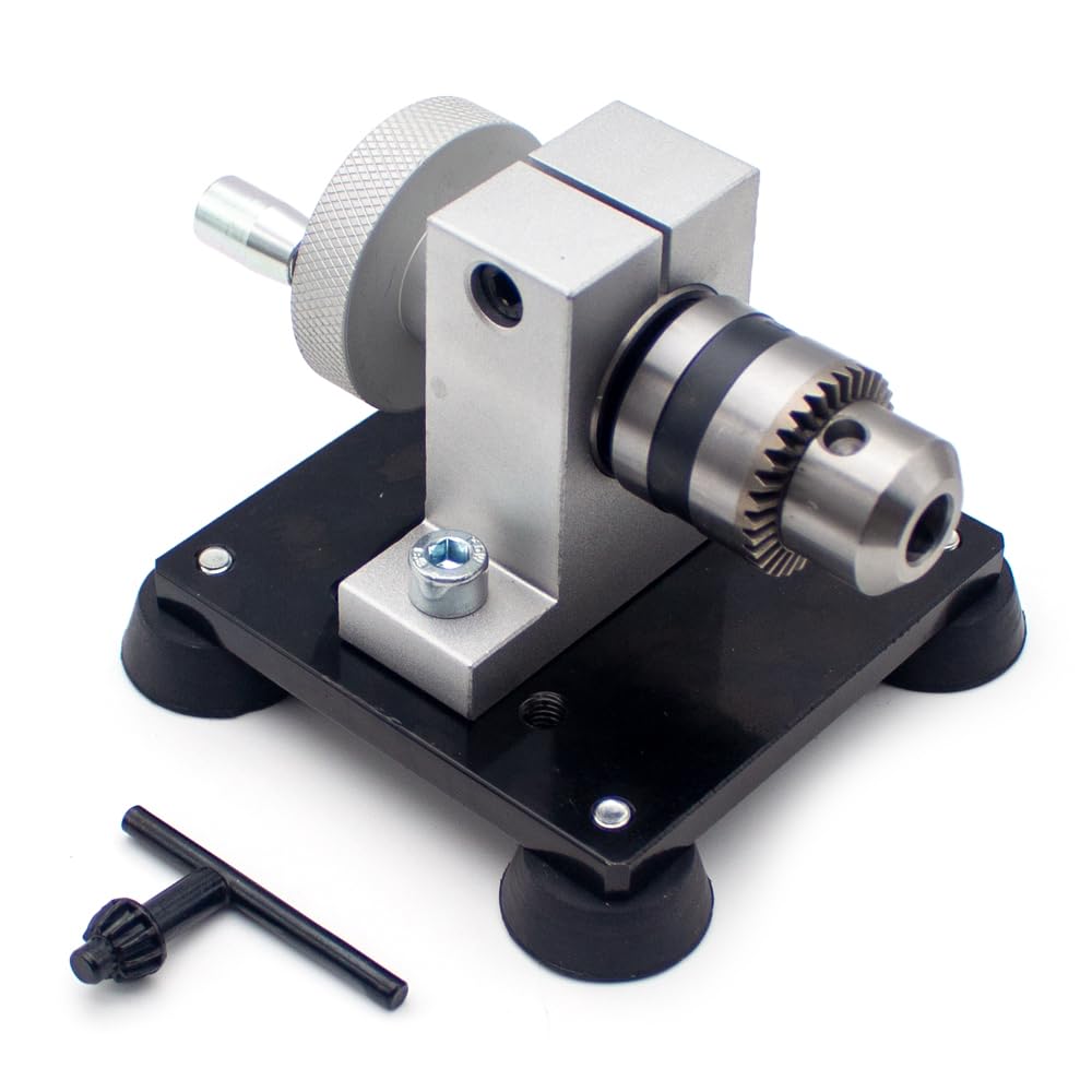 Mandrino per Trapano Manuale Mini con Base, Supporto per Utensile Rotante da Scrivania in Lega di Alluminio B12 da 1,5-10 mm