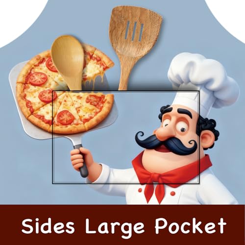 Image of Nuxovilar Cute Cooking Kitchen Apron, 26.77 * 30.7 Inches, Essential for Kitchen Cooking, Baking, Festive Gatherings
