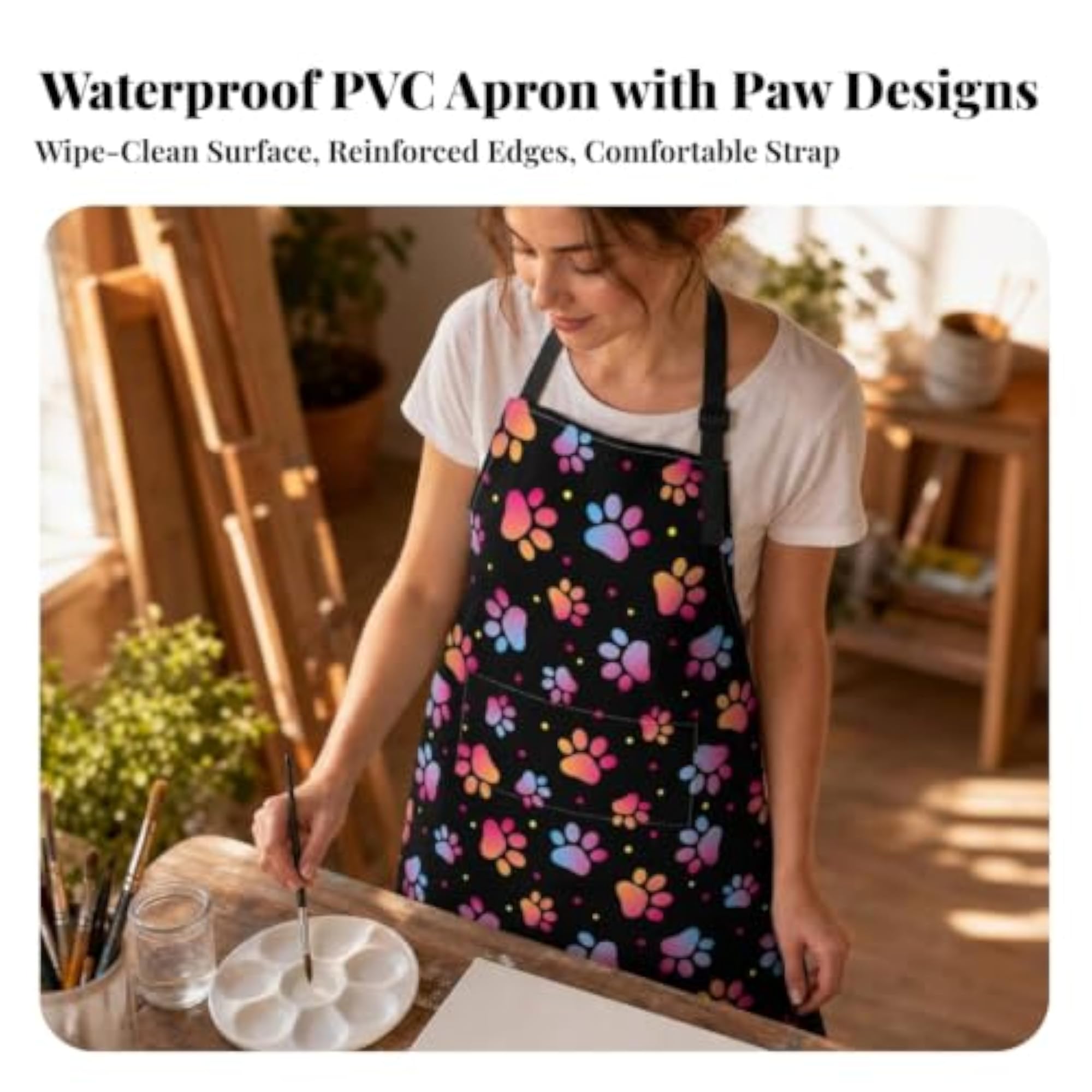 Waterproof Sleeveless Bib Apron with Pocket