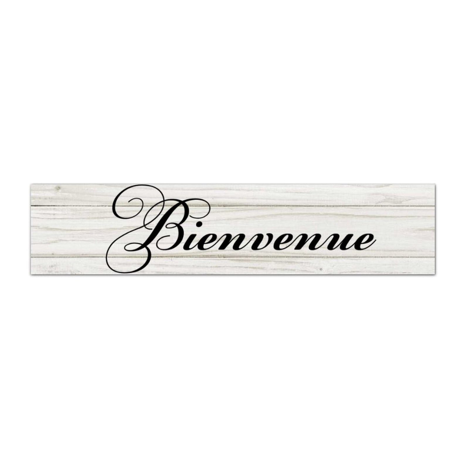 LITTLEGROVE SEEDS Vintage Boho Wooden Pallet Sign with Sayings Bienvenue Wood Signs 18x4in Farmhouse Wooden Signs Family Wall Art Decor Wall Hanger for Home Kitchen Bathroom Living Room