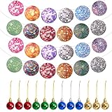 2 Stück Glitzer Discokugel Deko Girlande Banner und 12 Stück Mini Disco Spiegelkugel,Kleine Discokugeln Disco Deko Girlande Bunte für Weihnachtskugeln,Karneval,80er Disco Party Deko (Bunte, 3cm)