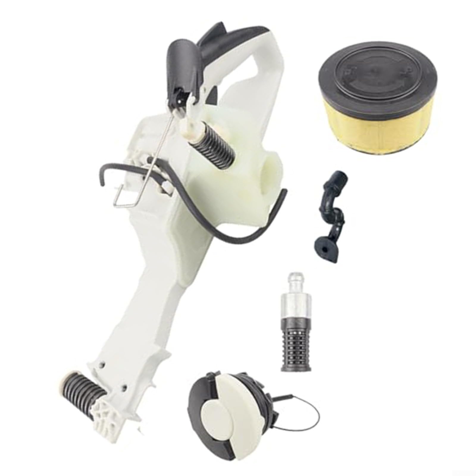 Depósito de combustible con mango del acelerador y conjunto de mango trasero compatible con motosierra MS231 MS251, piezas de repuesto para cortacésped y equipo de jardín
