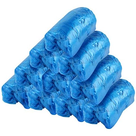 200pcs Shoe Covers Disposable Overshoes Carpet Shoe Protectors Shoe Covers Protection Plastic Overshoes Waterproof for Indoor Outdoor, Protects Carpets Floors Cover