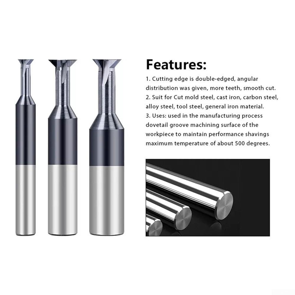 Fresa de cola de milano CNC de alto rendimiento de 6 mm, ángulo de 60 grados