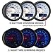 MaxTow Double Vision 30 PSI Turbo Boost/Vacuum Gauge Kit - Includes Electronic Pressure Sensor - White Gauge Face - Blue LED Dial - Analog & Digital Readouts - for Gas Trucks - 2-1/16