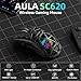 AULA SC620 Kabellose Gaming Maus,BT5.0/2.4G/USB-C,mit PixArt PAW3311-Sensor,12000DPI,8KH... Programmierbare Tasten,67g Leichtgewicht,400-mAh-Akku,RGB Gamer Maus für PC/Mac (Schwarz-L)