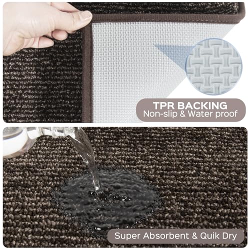 Image of Washable Runner Rug 24 inch x 96 inch Rectangular, Non Slip Absorbent Indoor Entryway Rug for Floor, Laundry, Hallway, Bedroom (Roll Packing)