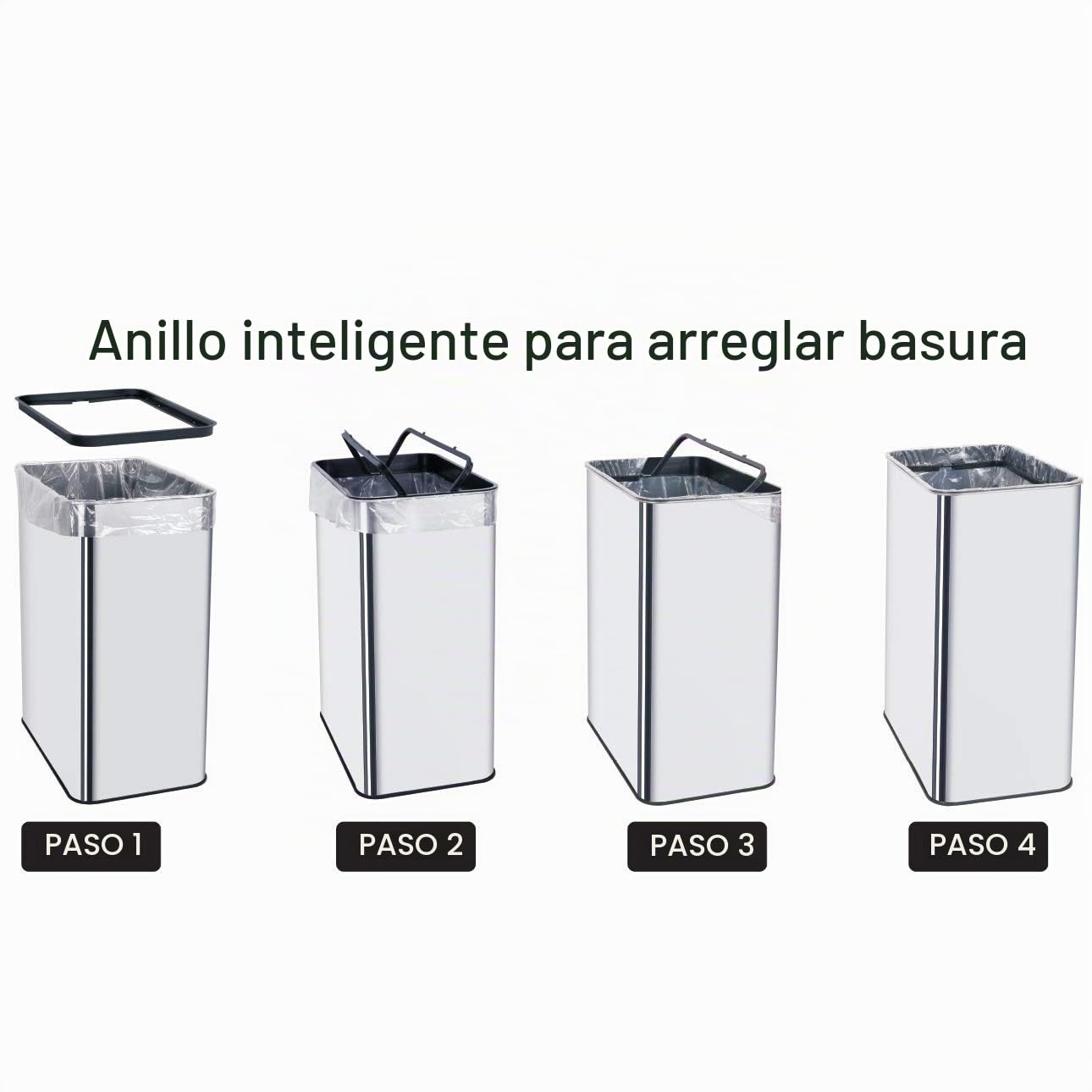 Kitchen Move, Papelera automática 70 L Silverlake Silver