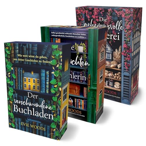 Bücherbundle Evie Woods – Der verschwundene Buchladen, Die Geschichtensammlerin, Die geheimnisvolle Bäckerei – 3er Set mit exklusivem Lesezeichen – Magische und gefühlvolle Romane - für Lesegenuss pur