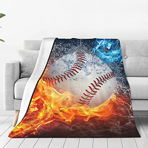 Baseballdecke für Erwachsene, Flanell-Fleece-Überwurf, weich, leicht, gemütlich, für Couch, Bettwäsche, Sofa, Wohnzimmer, geeignet für alle Jahreszeiten, 127 x 152 cm Cover