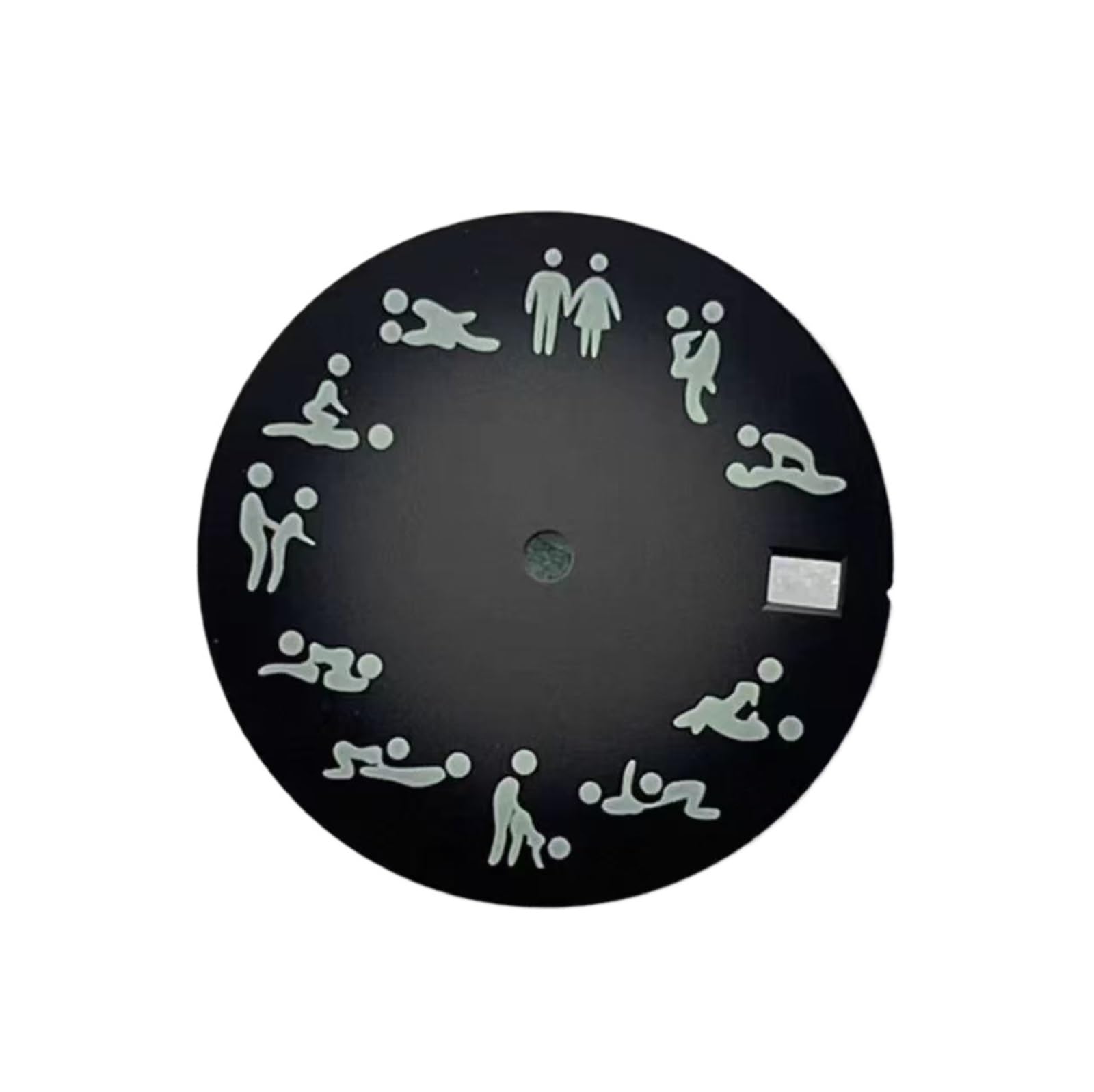 1pc 28.5mm Postura Divertente Calendario Singolo quadrante dell'orologio C3 Luce Notturna Verde Adatta for Movimento Automatico NH34 NH35(Black)