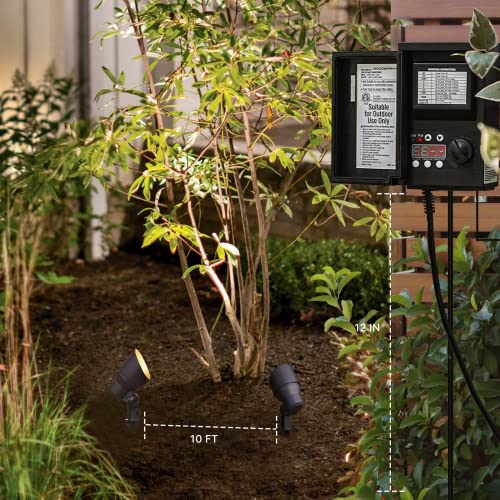 Goodsmann Low Voltage Landscape Lights Landscape Floodlights Spotlights 3W Led 200 Lumen With Replaceable Bulb 12V Ac With Metal Stake Cable Connector 9121-16503-01A #TOP3