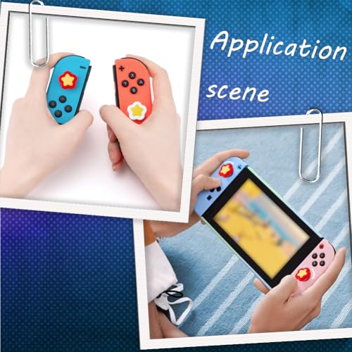 Image of GORGECRAFT 4PCS 2 Colors Star Thumb Grips Cute Silicone Joystick Caps Analog Joy Con Stick Protective Button Cover Compatible with Switch OLED Lite Console Accessories for Gamepad NS