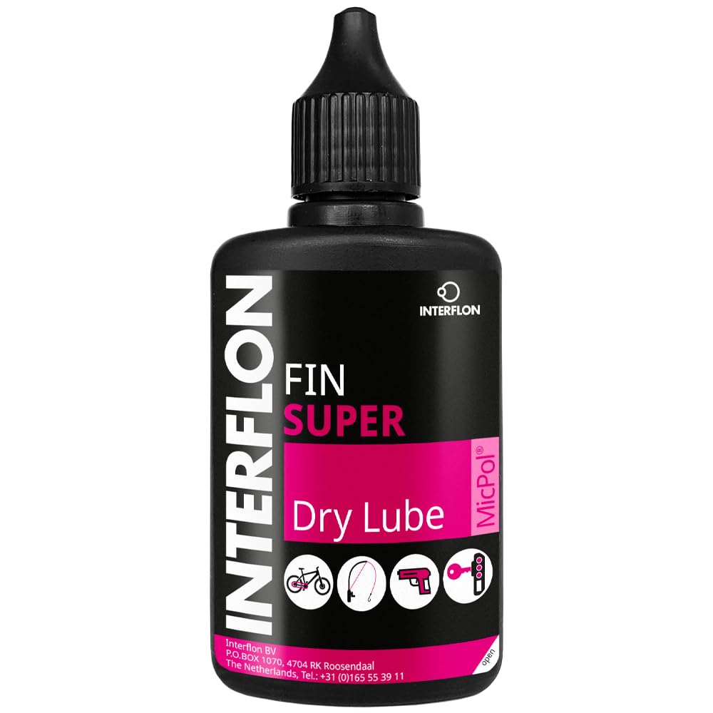 Interflon Fin Super Dry Lube, Universal Dry Film Lubricant – Multipurpose Penetrating Long-Lasting Lubricant for a Variety of Indoor and Outdoor Applications – 50ml Squeeze Bottle