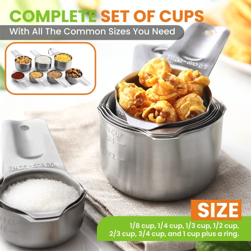 Spring Chef Stainless Steel Measuring Cups Set Of 7 With Pour Spout thumb #6