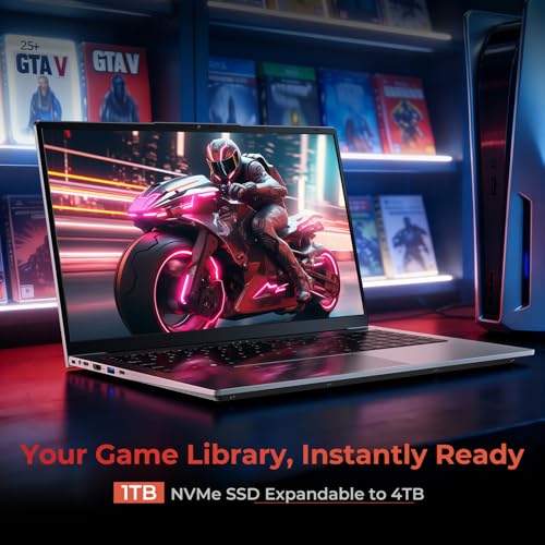 Image of 2026 15.6 inch FHD Gaming Laptop: AMD Ryzen 7 6800H 45W TDP, 24GB RAM, 1TB NVMe SSD, Windows 11 Pro, Keyboard, 6 Ports, Lightweight 3.5lb for Gaming, Students, Programming, Video Editing