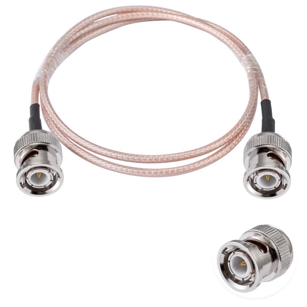 Vecys BNC Male to BNC Male Cable 50ohm BNC Male to Male RG316 RF Coaxial Pigtail Jumper Cable 3ft/1m for RF Antennas Ham Radio Handheld