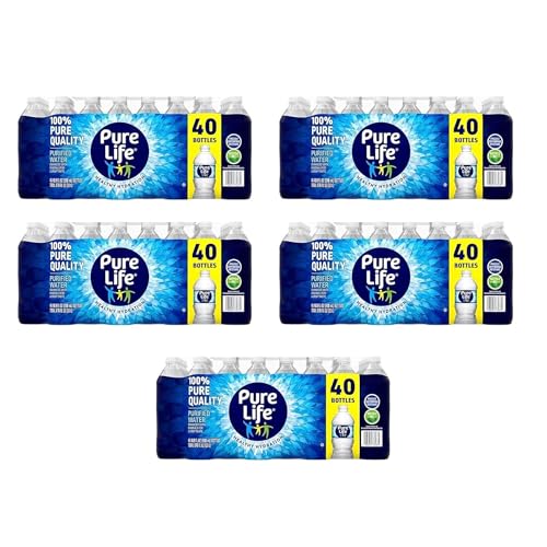 Purified Bottled Water 16.9 Oz (40 Pack, Case Of 5) - Bulk Water Bottles 40 Pack Gift Set For daily Use | Purified WaterCases For Hydration | Versatile Case OfWater For Cleaning (Total 200 Bottles)