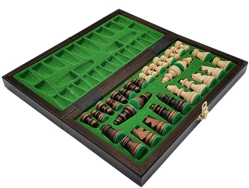 Jeu d'échecs en bois pliable coffret traditionnel de 27 cm - 4