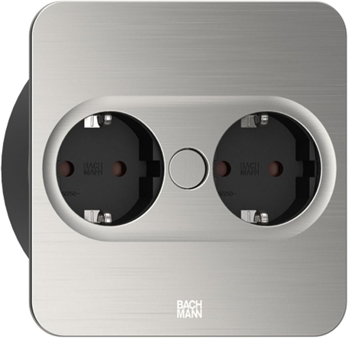BACHMANN Twist 2 2 x CEE7/​3 2,​0 m AEH Aspecto de Acero Inoxidable Rectangular