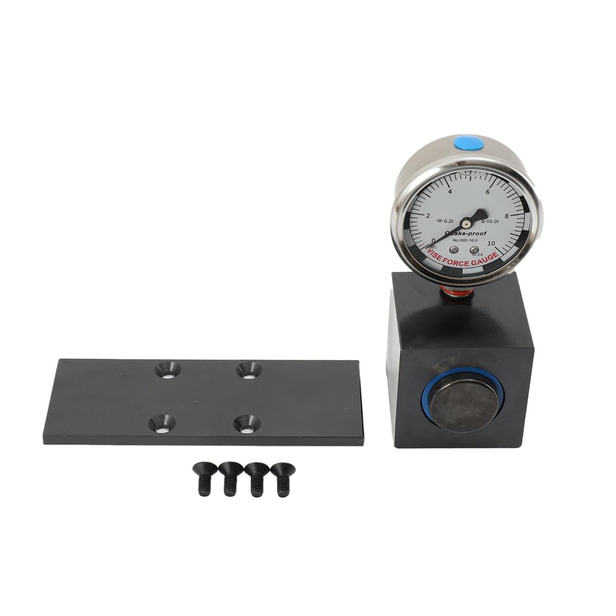 Hydraulisches Spannkraftmessgerät für Schraubstöcke, 0–10T Messbereich 0,2T Teilung, Druckmessgerät für Prüfung auf lockere Werkstücke oder Werkzeugvibrationen