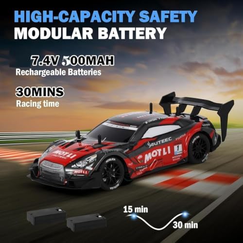 Image of SUPER TOY 1:24 RC Drift Car High Speed Racing Remote Control Car 25KMH for Boys 4x4 Wheel Drive Rechargeable Extra Drifting Tires Birthday Gift