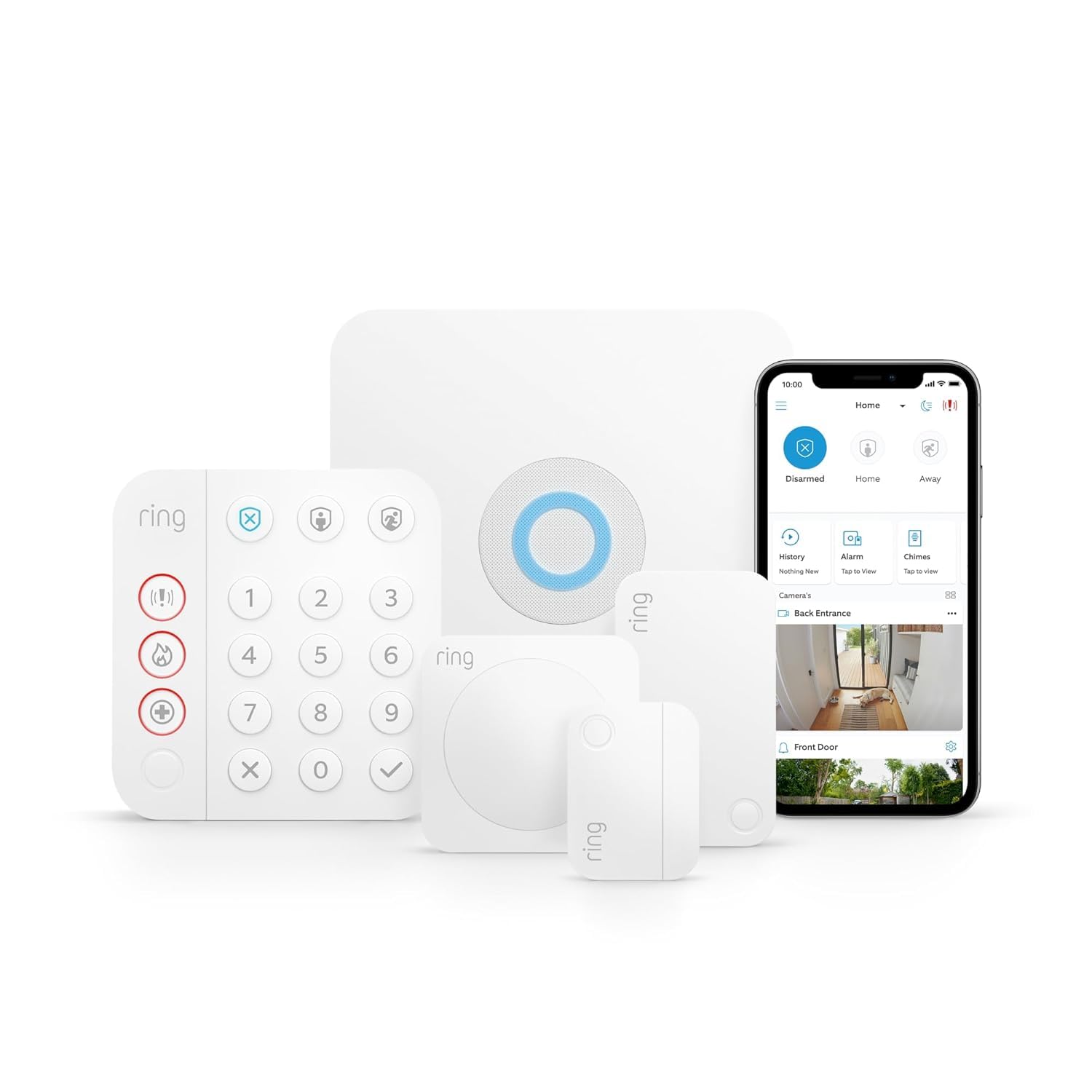 Ring Alarm Pack - S (newest model) | Smart home alarm security system with optional Assisted Monitoring - No long-term commitments | Works with Alexa