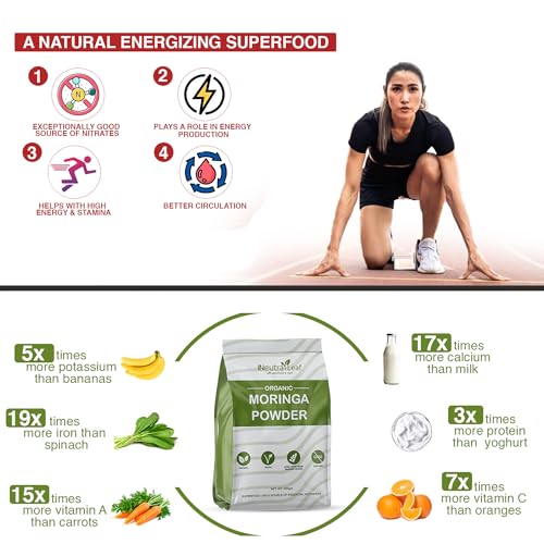 Image of NeutraLeaf Organic Moringa Powder 200g + Beetroot Powder 200g Combo for Men & Women | 100% Pure Superfood | Supports Immunity, Energy, Digestion, Heart Health | 67 Servings Each Pack