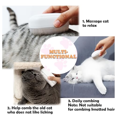 Image of Cat Tongue Brush Soft Cat Grooming Gentle Hair Brush for Shedding Massage Includes Detangling Cleaning Claw