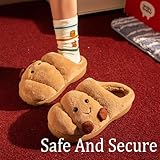 UOAESR Croissant Slippers for Women, Cosy Plush Slippers with Non-Slip Sole, Croissant Inspired Design in Golden Brown, Warm & Comfortable House Shoes (5-6 UK) - Image 6