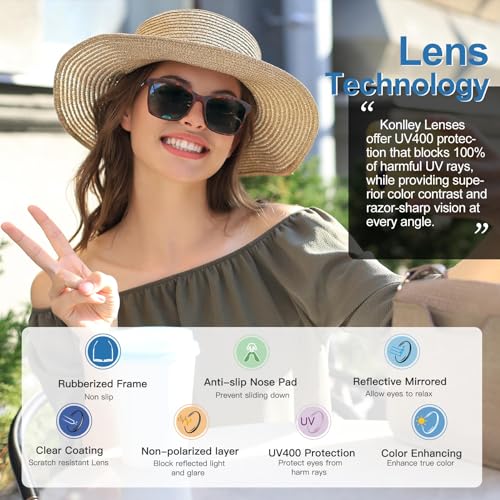 Vintage Sunglasses for Men & Women, Retro Eyewear with Non-slip Flexible Frame, Polarized/Non-Polarized Lens UV Protection4