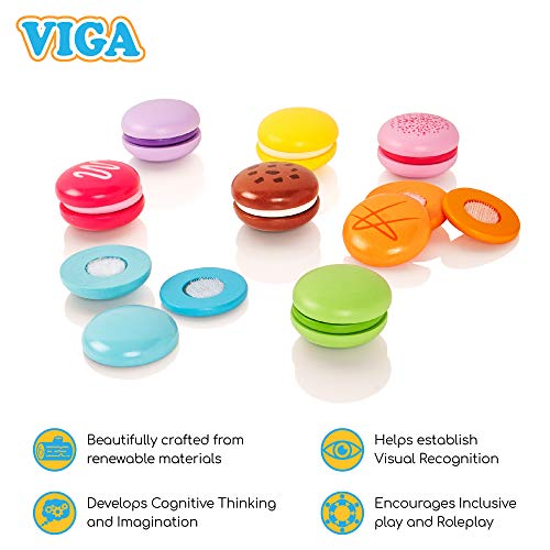 VIGA 50807 Macarons aus Holz-Set mit 8 Stück, Multicolor – Bild 5