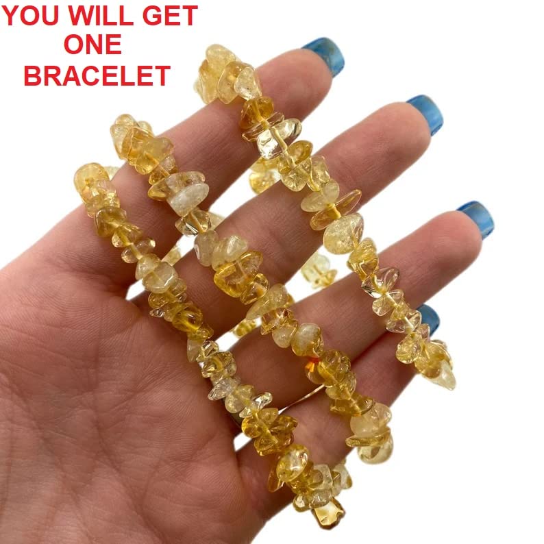Image of ASTROGHAR Natural Citrine Chip Crystal Bracelet For Men And Women