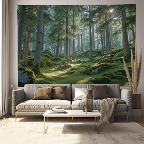 Tapisserie Murale pour cacher un mur abîmé déco rapide paysage nature géant