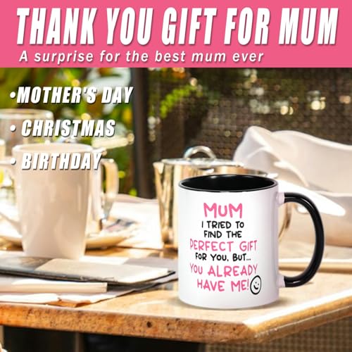 You Already Have Me Mug Mum Gift from Daughter Son Funny Mother's Day Mug Birthday Present for Mom with Playful Quote 11oz White Ceramic Tea Coffee Cup (White) - Image 3