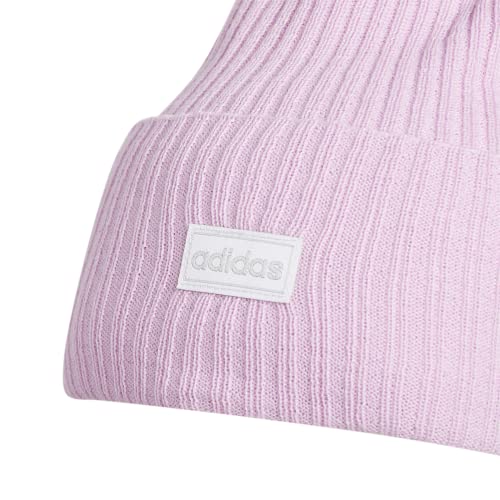Bonnet adidas femme à grand revers réglable maille douce coloris lilas et gris - 3