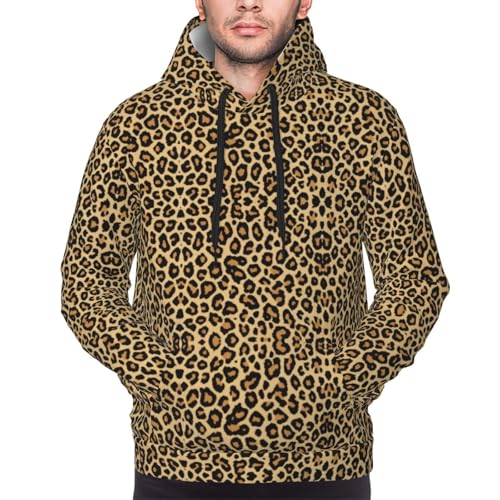 Pull à capuche imprimé léopard homme pour mi-saison et superposition casual - 3