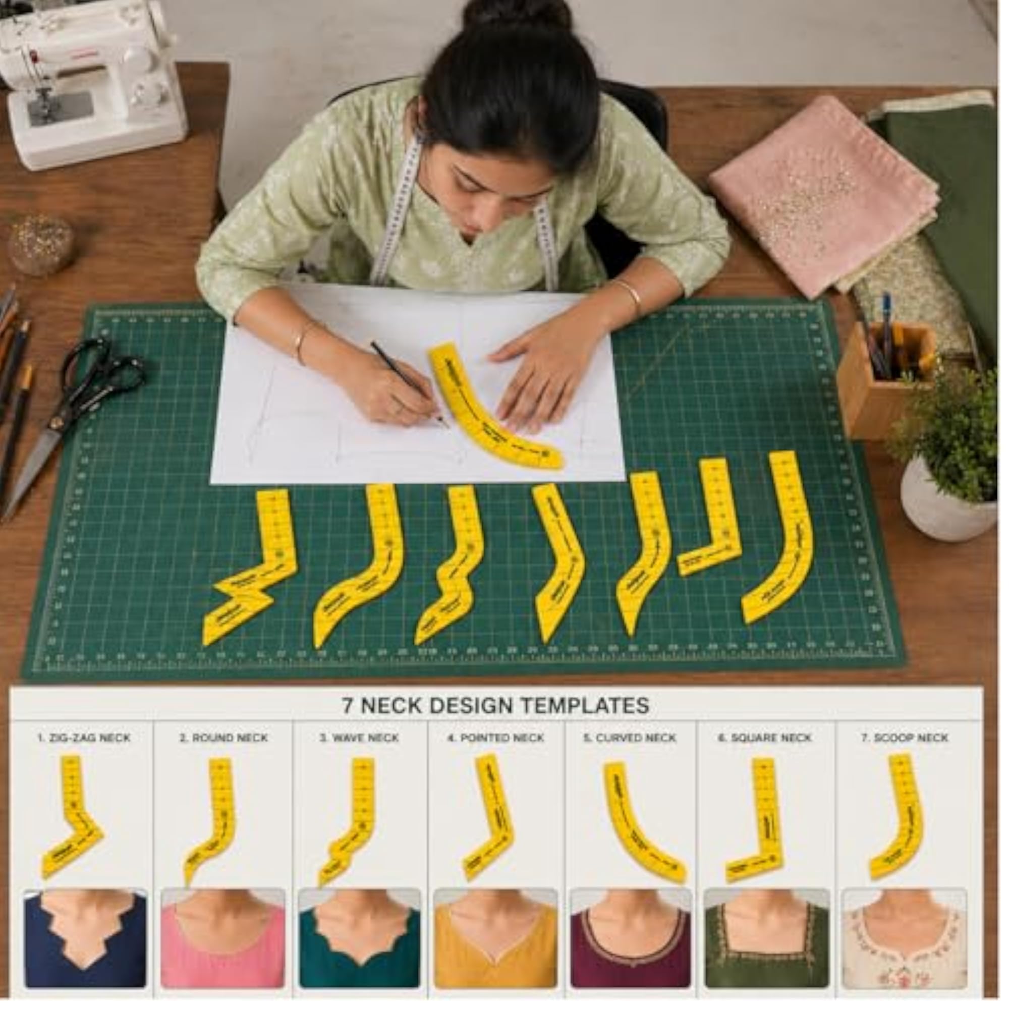 7-Piece Neck Template Set for Designing