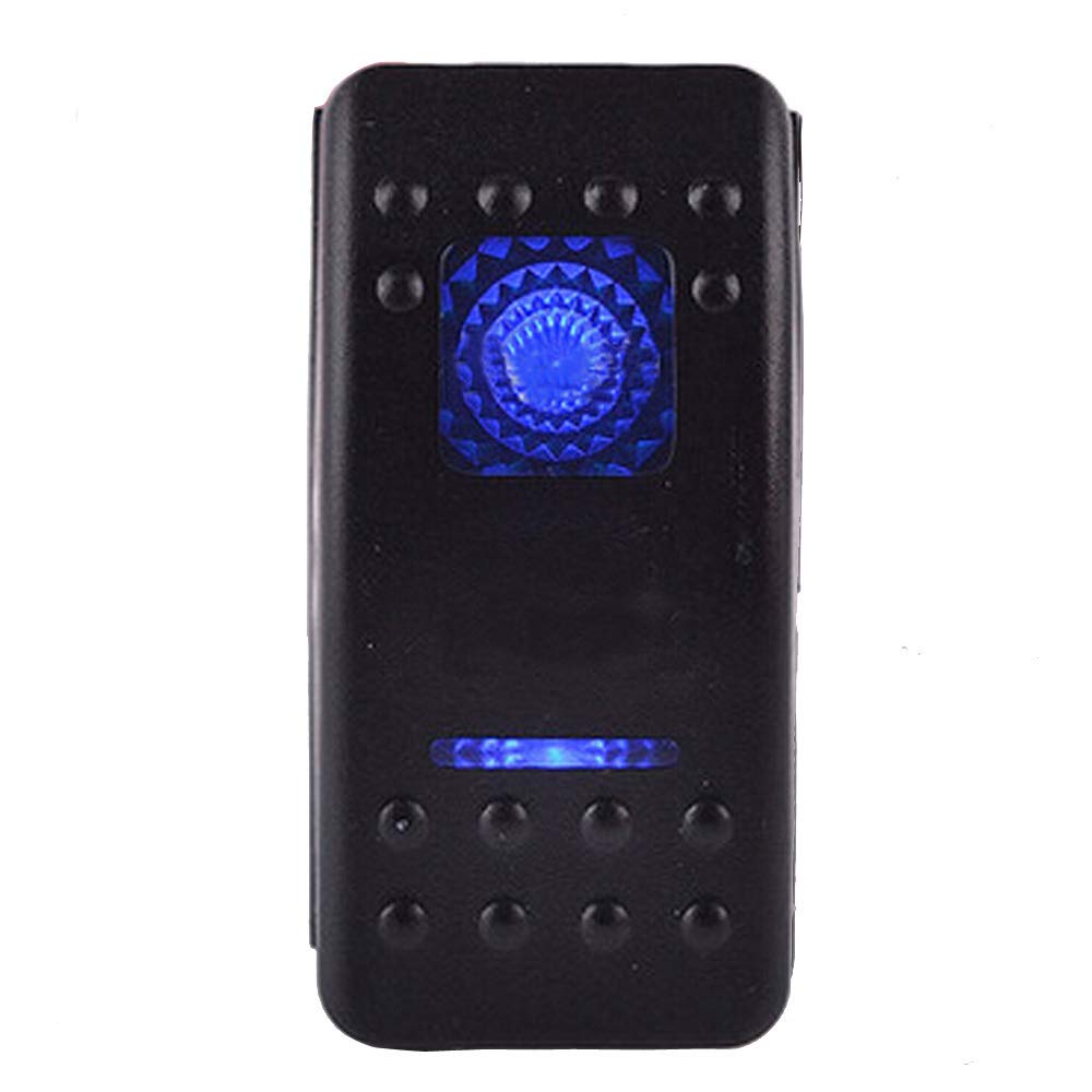 ETOPARS 3 X Robusto Motor Auto Interruttore Pannello di Controllo Due luci Blu Acceso SPENTO 5Pin SPST Interruttore a levetta Impermeabile 12V 20A 24V 10A