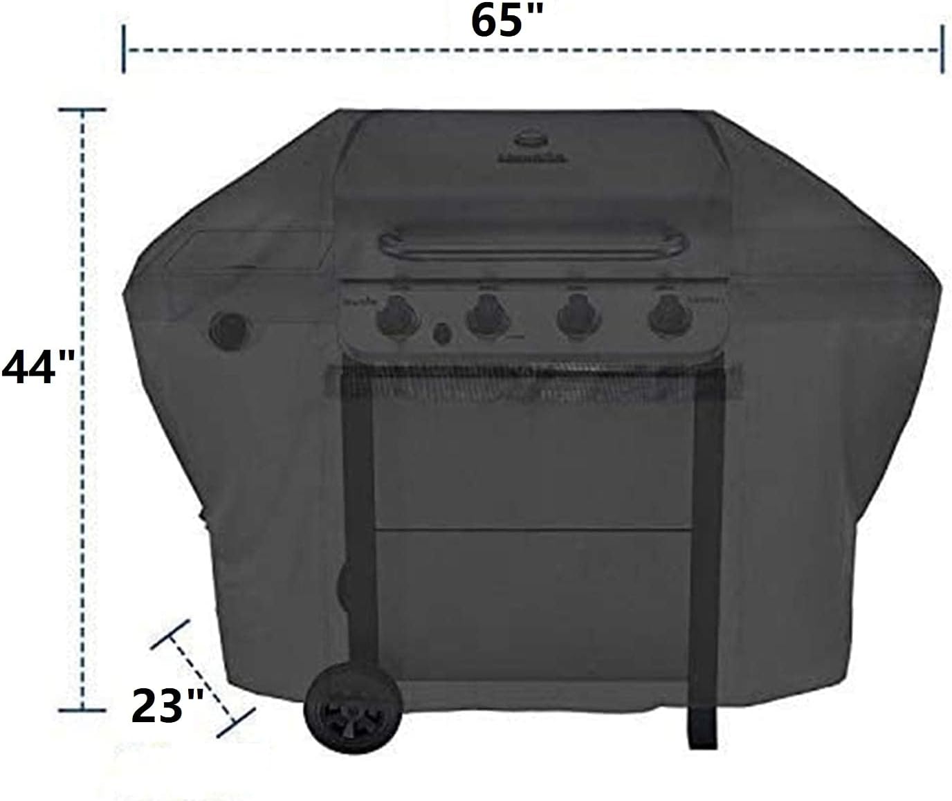 iCOVER 600D Grill Covers, 65 inch BBQ Cover, Heavy Duty Waterproof Canvas, UV Resistant & No Fading, for Weber Char Broil Holland Jenn Air Brinkmann and Dyna-Glo