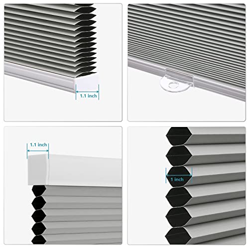 Myshade Cordless Cellular Windows Shades Blackout Blinds For Windows Tools-Free Easy To Install 29" W X 64" H(Gray), Cel29Gy64A #TOP1
